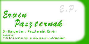 ervin paszternak business card
